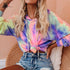 Rainbow Leopard Hoodies Women Sweatshirt Tie Dye Hoodie Female Spring Autumn Solid Colour Hoodies Casual Sweatshirts Hoddies Top